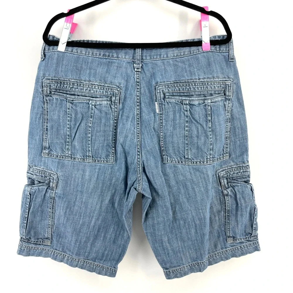 Levis SilverTab Blue Denim Cargo Shorts Mens W36 Baggy Y2K‎ Skate Grunge